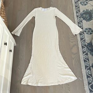 Winter white long sleeve dress